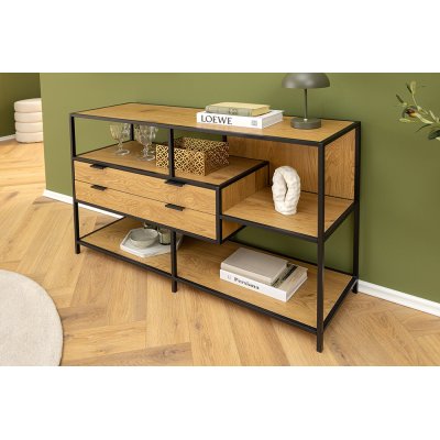   Regał SLIM LINE dąb 115 cm czarny