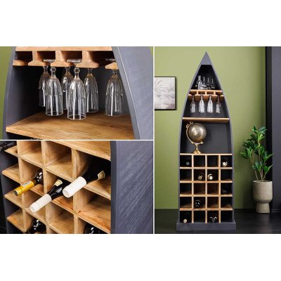  stojak na wino SEVEN SEAS 180 cm antracytowy