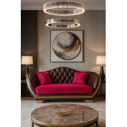  DIVINA - włoska sofa 2,5 osobowa wypoczynkowy do salonu współczesna klasyka Skóra/Materiał