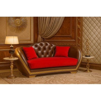   DIVINA - włoska sofa 2,5 osobowa wypoczynkowy do salonu współczesna klasyka Skóra/Materiał