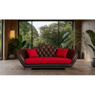   DIVINA - włoska sofa 2,5 osobowa wypoczynkowy do salonu współczesna klasyka Skóra/Materiał