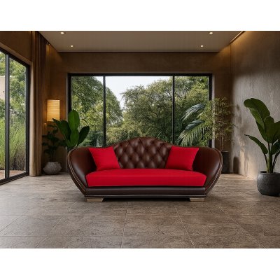   DIVINA - włoska sofa 2,5 osobowa wypoczynkowy do salonu współczesna klasyka Skóra/Materiał