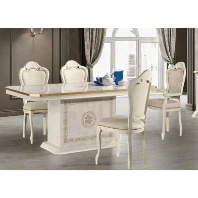    AURORA BEIGE  Elegancka Kolekcja Mebli Włoskich do Jadalni i Salonu Wysoki Połysk