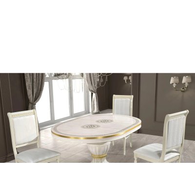    AURORA BEIGE  Elegancka Kolekcja Mebli Włoskich do Jadalni i Salonu Wysoki Połysk