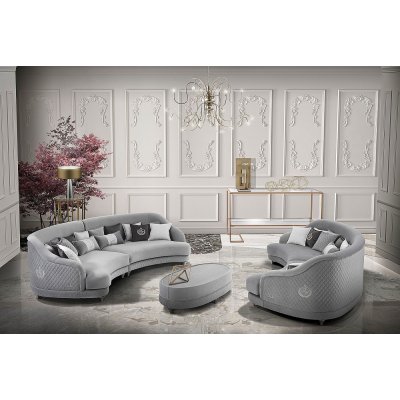  ELISIR Modułowa sofa półokrągła z pikowaniem – włoski design premium