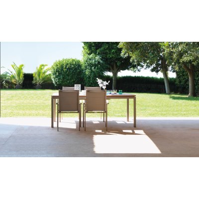  TIMBER Stół Ogrodowy  – Teak i Aluminium, Design Włoski Talenti