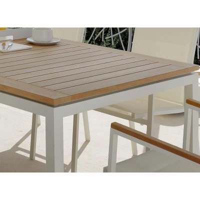  TIMBER Stół Ogrodowy  – Teak i Aluminium, Design Włoski Talenti
