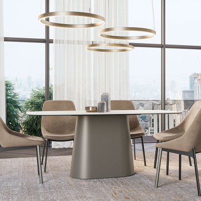  KONIKO Stół Z Centralną Stożkową Podstawą I Ceramicznym Lub Drewnianym Blatem