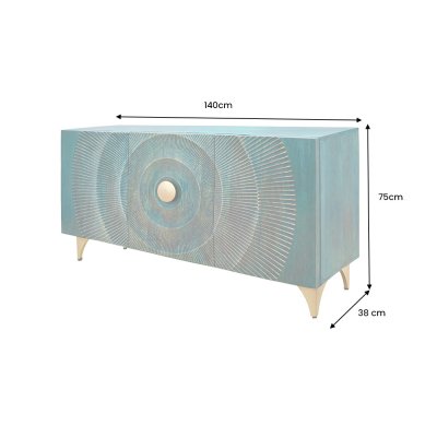  GOLDEN SUNSET  kredens 140 cm turkusowy