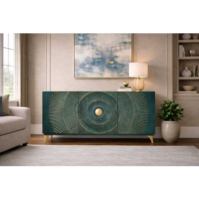  GOLDEN SUNSET  kredens 140 cm turkusowy