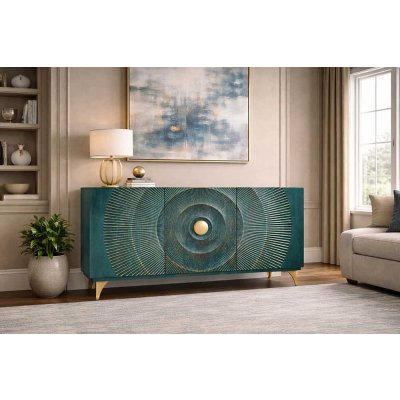  GOLDEN SUNSET  kredens 140 cm turkusowy