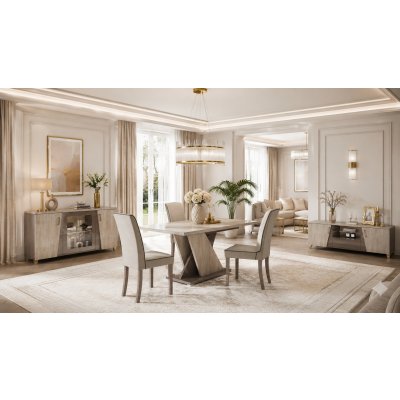  MAXIMA Komoda 4-drzwiowa 160 x 88 cm z LED W Wysokim Połysku Nowoczesne meble do salonu jadalni 
