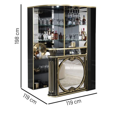  AURORA BLACK Bar Aurora Czarno-złoty Lustrzany 